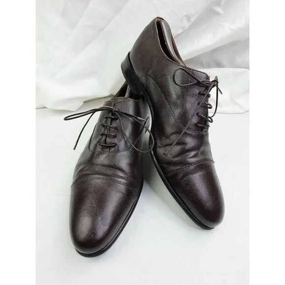 Boggi Milano Mens Size 8.5 Chocolate Brown Leather Lace Up  display picture 3